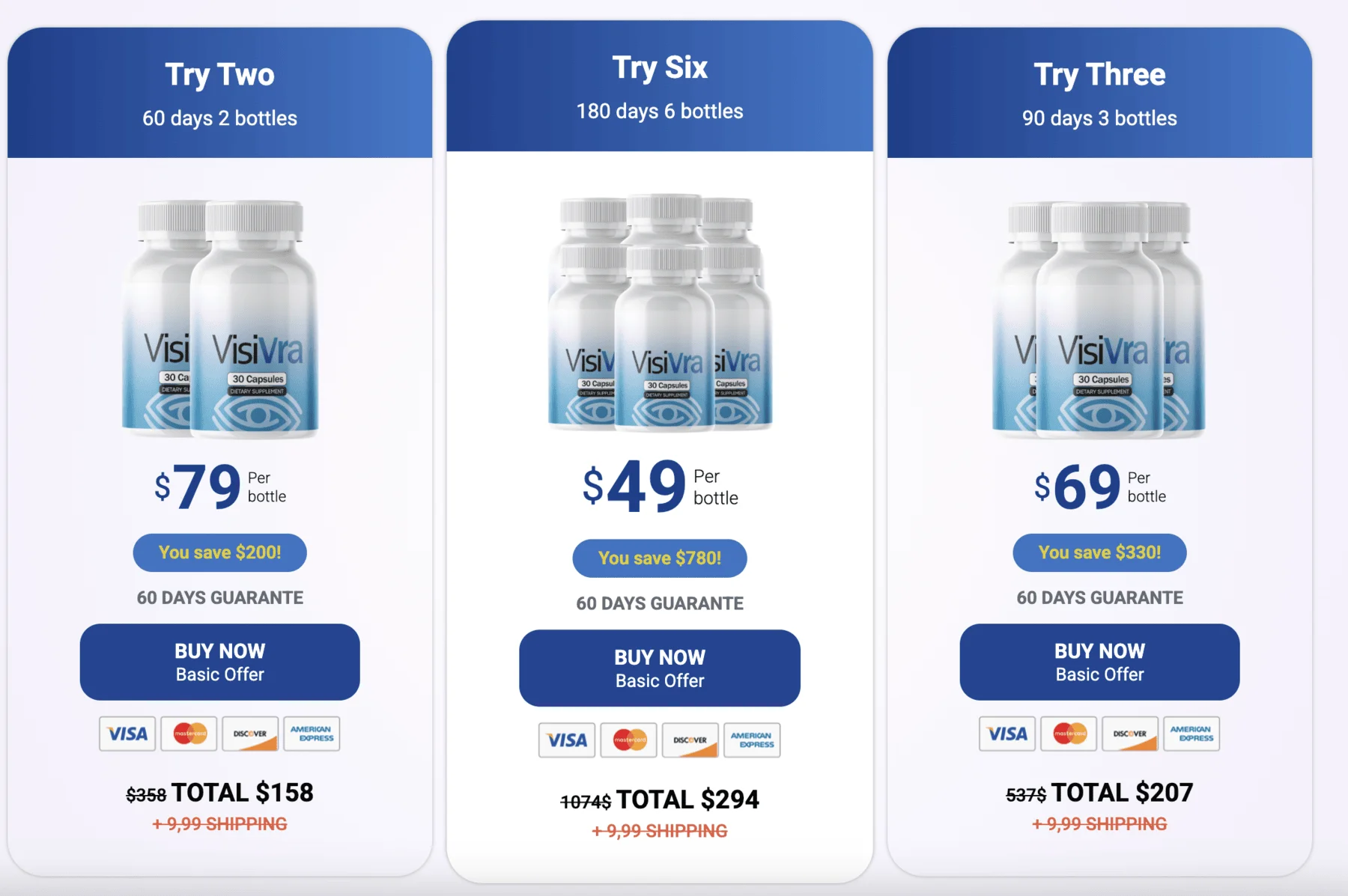 visivra three package options
